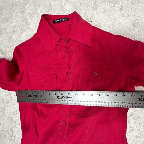 Betty Barclay Collection Womens Size 38 Button Up Long Sleeve Linen Shirt Casual - Picture 7 of 9